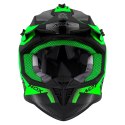NOX PROMOCJA KASK CROSS / OFFROAD N633 FUSION KOLOR CZARNY MAT/ZIELONY ROZMIAR XL (ZAPIĘCIE MIKROMETRYCZNE)