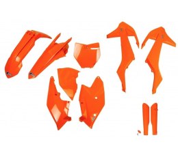 UFO KOMPLET PLASTIKÓW (FULL KIT) Z OSŁONAMI TELESKOPÓW (AMORTYZATORÓW) KTM SX/SXF '16-'18 ( Z WYJĄTKIEM SX 250 '16) KOLOR POMARA