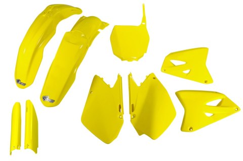 UFO KOMPLET PLASTIKÓW (FULL KIT) Z OSŁONAMI TELESKOPÓW (AMORTYZATORÓW) SUZUKI RM 125 / 250 '06-'24 KOLOR ŻÓŁTY