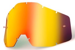 100 PROCENT WYPRZEDAŻ SZYBA/SZYBKA POJEDYNCZA DO GOGLI RACECRAFT 1 / ACCURI 1 / STRATA 1 RED MIRROR KOLOR CZERWONE LUSTRO Z ANTI