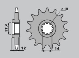 CHT WYPRZEDAŻ ZĘBATKA PRZEDNIA 553 14 GILERA 50 91-96 (599-14) (ŁAŃC.415)