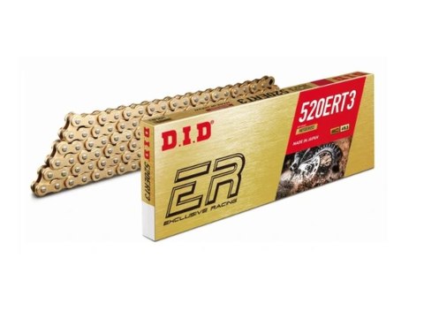 DID ŁAŃCUCH NAPĘDOWY 520ERT3GG-94 (94-OGNIW) BEZ O-RINGÓW ZŁOTY / ZŁOTY (OTWARTY + ZAPINKA) - ZASTĘPUJE 520ERT2