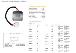 DZE REGULATOR NAPIĘCIA YAMAHA XJ 550/600/650/750/900 '80-'89; XS 650 '78-'83; YX 600 RADIAN '86-'88 (12R-81960-A1-00; 4H7-81960-