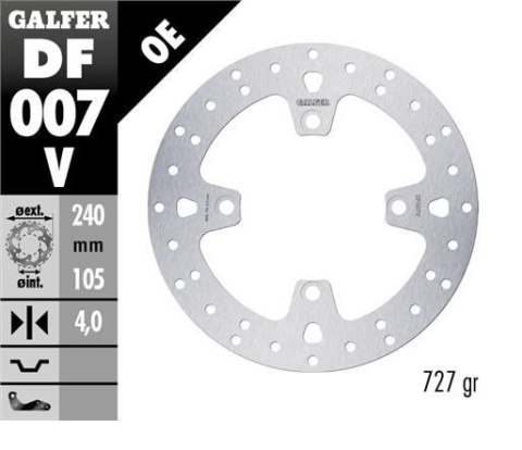 GALFER TARCZA HAMULCOWA TYŁ HONDA XL 600/650/700V TRANSALP '91-'07; CB 500 '97-'05; CB750 '92-'02; CB 900 HORNET '02-'07; BUELL 