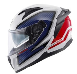 KAPPA KASK KV52 KRONOS INTEGRALNY Z BLENDĄ KOLOR BIAŁY CZERWONY NIEBIESKI CARBON LOOK ROZMIAR 61 / XL (HOMOLOGACJA ECE 22R06)