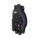 FIVE GLOVES RĘKAWICE TEKSTYLNE DAMSKIE RS3 EVO WOMAN KOLOR CZARNY/RÓŻOWY FLUO ROZMIAR 7