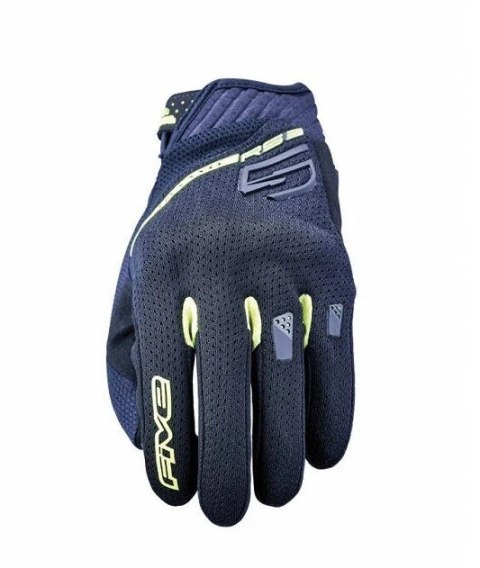 FIVE GLOVES RĘKAWICE TEKSTYLNE RS3 EVO KOLOR CZARNY/ŻÓŁTY FLUO ROZMIAR 8