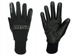 POLEDNIK RĘKAWICE / RĘKAWICZKI SPORTOWE SKÓRZANO-TEKSTYLNE MODEL RSW WINDPROOF (WIATROODPORNE) KOLOR CZARNY ROZMIAR XL