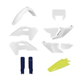 POLISPORT KOMPLET PLASTIKÓW (FULL KIT) HUSQVARNA TE/FE TPI '24-'25 W ZESTAWIE OSŁONA LAMPY PRZEDNIEJ I OSŁONY AMORTYZATORÓW KOLO