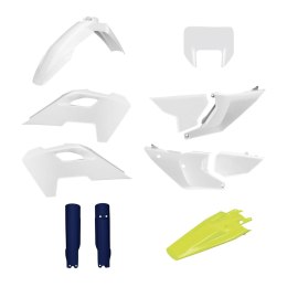 POLISPORT KOMPLET PLASTIKÓW (FULL KIT) HUSQVARNA TE/FE TPI '24-'25 W ZESTAWIE OSŁONA LAMPY PRZEDNIEJ I OSŁONY AMORTYZATORÓW KOLO