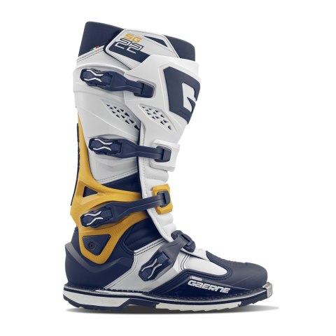 GAERNE BUTY CROSS/ENDURO MODEL SG-22 SQUADRON KOLOR NIEBIESKI/ZŁOTY/BIAŁY ROZMIAR 48