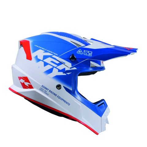 KENNY RACING KASK CROSS/ENDURO TRACK GRAPHIC FOCUS PATRIOT KOLOR BIAŁY/NIEBIESKI/CZERWONY ROZMIAR XS