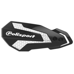 POLISPORT OFERTA SPECJALNA OSŁONY RĄK (LISTKI) MODEL MX FLOW Z UNIWERSALNYM ZESTAWEM MONTAŻOWYM KOLOR CZARNO BIAŁE (OPAKOWANIE Z