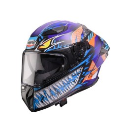 CABERG 2026 KASK INTEGRALNY Z BLENDĄ MODEL DRIFT EVO II NOBO KOLOR CZARNY MAT/CZERWONY FLUO/NIEBIESKI ROZMIAR M
