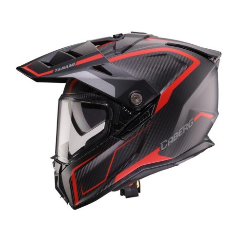 CABERG KASK OFFROAD / TRAIL / ADVENTURE DUOSPORT (DUAL) TANAMI CARBON GRAVITY KOLOR CZERWONY/SZARY ROZMIAR L
