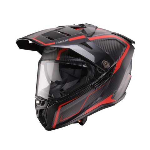 CABERG 2026 KASK OFFROAD / TRAIL / ADVENTURE DUOSPORT (DUAL) TANAMI CARBON GRAVITY KOLOR CZERWONY/SZARY ROZMIAR S