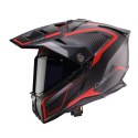 CABERG 2026 KASK OFFROAD / TRAIL / ADVENTURE DUOSPORT (DUAL) TANAMI CARBON GRAVITY KOLOR CZERWONY/SZARY ROZMIAR S