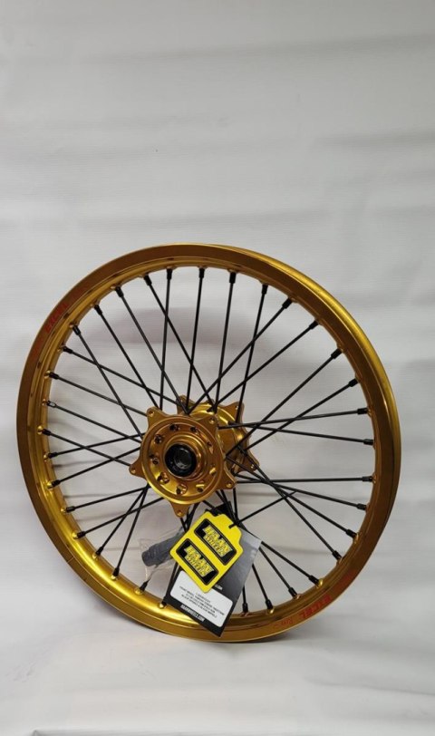HAAN WHEELS (EXCEL) KOMPLETNE KOŁO PRZEDNIE 21 CALI 21 x 1.85 (OBRĘCZ EXCEL) YAMAHA XTZ 700 TENERE (690) '20-, ZŁOTA OBRĘCZ / CZ