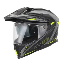 KAPPA KASK KV33 GRAPHIC WIZZARD ENDURO DUAL OFF ROAD Z SZYBĄ I BLENDĄ KOLOR CZARNY SZARY ŻÓŁTY FLUO MATT ROZMIAR 63 / XXL (HOMOL