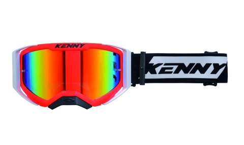 KENNY RACING GOGLE PERFORMANCE EVO 2 NEON RED MIRROR LENS- LUSTRO KOLOR CZERWONY/CZARNY/BIAŁY