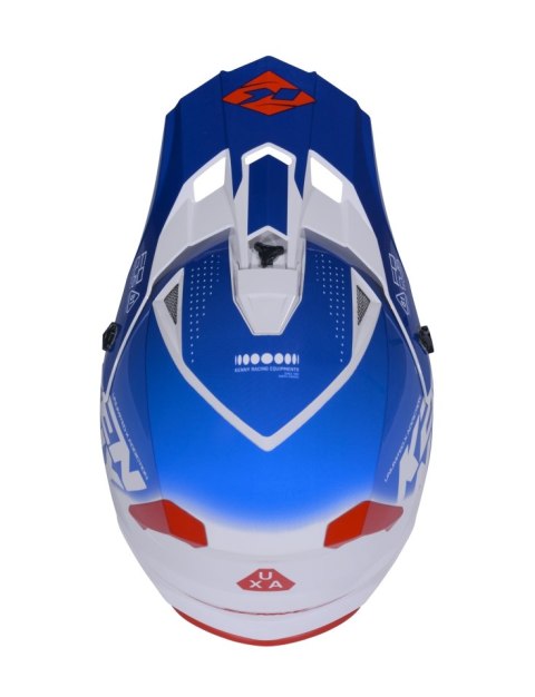 KENNY RACING KASK CROSS/ENDURO TRACK KID/JUNIOR/DZIECIĘCY GRAPHIC FOCUS PATRIOT KOLOR NIEBIESKI/BIAŁY/CZERWONY ROZMIAR L ( 51 - 