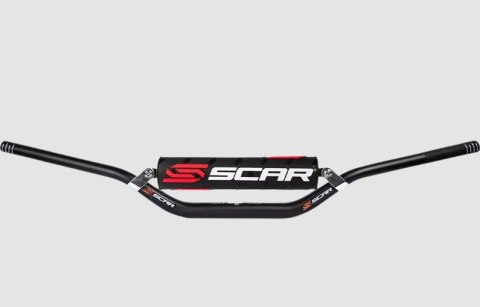SCAR RACING KIEROWNICA 22,2MM HIGH ENDURO STYLE Z POPRZECZKĄ I GĄBKĄ W ZESTAWIE KOLOR CZARNY