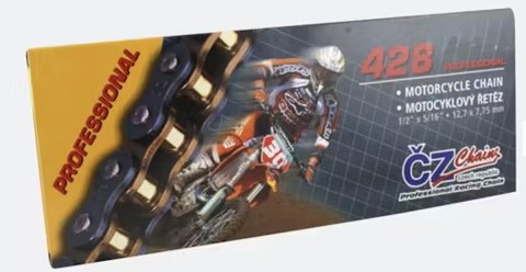 CZ ŁAŃCUCH NAPĘDOWY 428 OR (130 OGNIW) O-RING (STREET MAX 250 CCM) (23,4 KN) + ZAPINKA