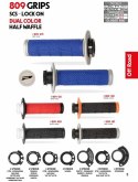 PROGRIP MANETKI PG809 OFF ROAD Z BLOKADĄ SCS LOCK-ON + 7 ADAPTERÓW ROLGAZU (22+25MM) KOLOR CZARNY DWUSKŁADNIKOWE HALF WAFFLE DŁ.