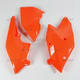 UFO BOCZKI TYLNE KTM SX/SXF '16-'18, EXC/EXCF TPI '17-'19 Z POKRYWĄ FILTRA POWIETRZA KOLOR POMARAŃCZOWY FLUO