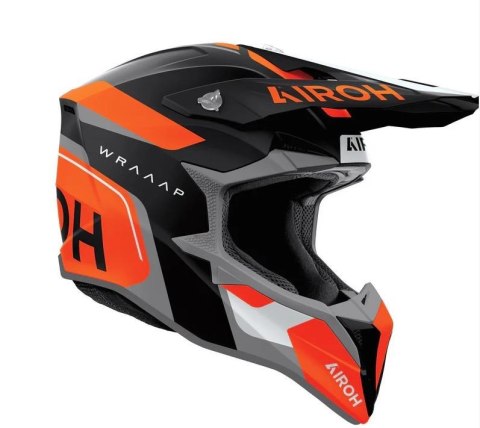AIROH KASK CROSS / ENDURO / ATV / QUAD WRAAAP CONQUER KOLOR POMARAŃCZOWY/CZARNY/BIAŁY MAT ROZMIAR M