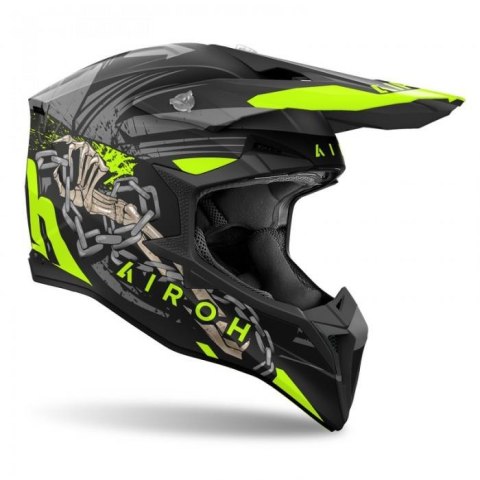AIROH KASK CROSS / ENDURO / ATV / QUAD WRAAAP DARKNESS KOLOR ZIELONY FLUO/CZARNY/SZARY ROZMIAR L