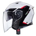 CABERG PROMOCJA KASK OTWARTY JET OTWARTY FLYON II BOSS KOLOR BIAŁY/CZARNY/CZERWONY/NIEBIESKI ROZMIAR S
