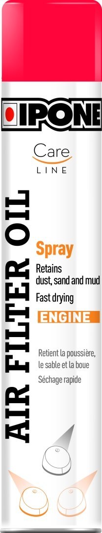 IPONE SPRAY AIR FILTER OIL PŁYN (OLEJ) DO NASĄCZANIA FILTRÓW POWIETRZA W SPRAY'U 750ML (CARELINE) (12) KARTON 12 SZTUK