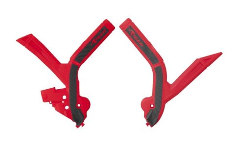 RACETECH (RTECH) OSŁONY RAMY (KOMPLET) BI-MATERIAL SUPER GRIP BETA RR 250 / 300 / 350 / 390 / 430 / 480 '24, KOLOR CZERWONY / CZ