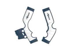 RACETECH (RTECH) 2025/12 OSŁONY RAMY (KOMPLET) BI-MATERIAL SUPER GRIP HUSQVARNA TC 65 '17-'24 KOLOR NIEBIESKI / BIAŁY
