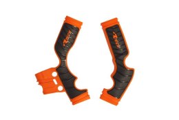 RACETECH (RTECH) OSŁONY RAMY (KOMPLET) BI-MATERIAL SUPER GRIP KTM SX 65 '16-'24 KOLOR POMARAŃCZOWY / CZARNY