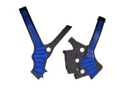 RACETECH (RTECH) OSŁONY RAMY (KOMPLET) BI-MATERIAL SUPER GRIP YAMAHA YZ 85 '22-'24 KOLOR CZARNY / NIEBIESKI