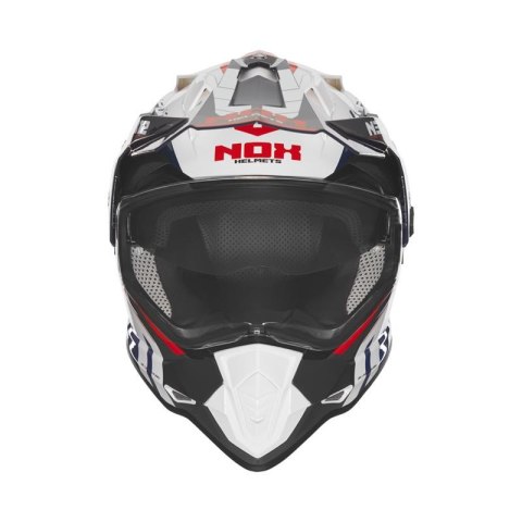 NOX PROMOCJA KASK OFFROAD / TRAIL DUOSPORT (DUAL) N312 TRACK Z SZYBKĄ I BLENDĄ KOLOR CZERWONY/BIAŁY ROZMIAR L