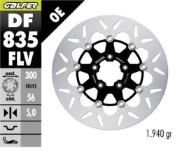 GALFER TARCZA HAMULCOWA PRZÓD HARLEY-DAVIDSON (300X56X5) PŁYWAJĄCA (ROUND FLOATING)