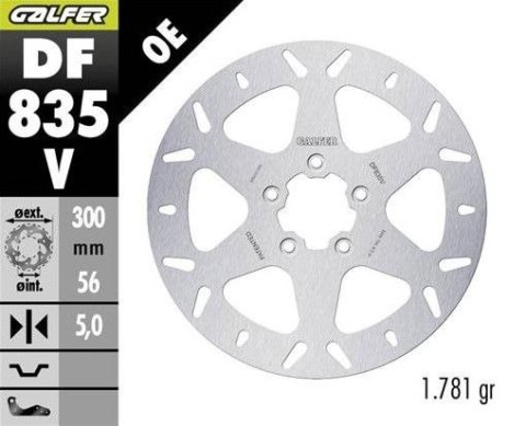 GALFER TARCZA HAMULCOWA PRZÓD HARLEY-DAVIDSON (300X56X5) (ROUND FIXED)