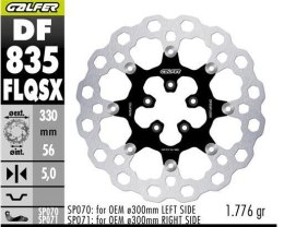 GALFER TARCZA HAMULCOWA PRZÓD HARLEY-DAVIDSON (330X56X5) PŁYWAJĄCA (CUBIQ) (SUPER OVERSIZE) (WYMAGA SP070; SP071)