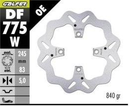 GALFER TARCZA HAMULCOWA TYŁ DUCATI 1098 '07-; PANIGALE '18-; STREETFIGHTER '09- (WAVE DISC) (245X83X5MM)