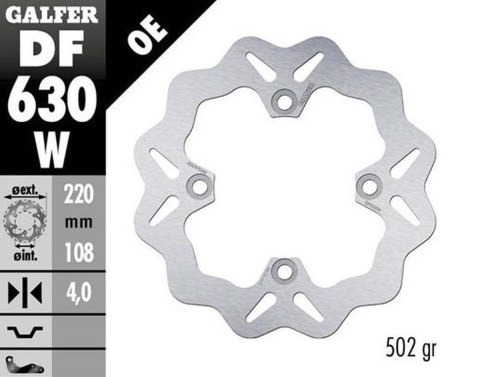 GALFER TARCZA HAMULCOWA TYŁ DUCATI 748/916/996/998 '94- (220X108X4) WAVE