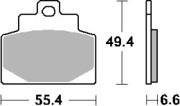 SBS PROMOCJA KLOCKI HAMULCOWE KH681 STREET CERAMIC PIAGGIO VESPA MP3 300 '14-'19, MP3 500 '14-'15 KOLOR CZARNY PRZÓD