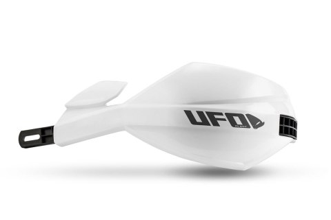 UFO 2026/01 OSŁONY RĄK (HANDBARY) MUGAN UNIWERSALNE KOMPLET Z MOCOWANIEM NA KIEROWNICĘ 22 I 28MM KOLOR BIAŁY