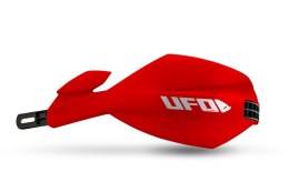 UFO 2026/01 OSŁONY RĄK (HANDBARY) MUGAN UNIWERSALNE KOMPLET Z MOCOWANIEM NA KIEROWNICĘ 22 I 28MM KOLOR CZERWONY