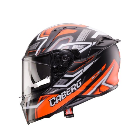 CABERG 2026 KASK INTEGRALNY Z BLENDĄ MODEL AVALON X BRAMA KOLOR CZARNY MAT/CZERWONY FLUO/SZARY ROZMIAR M