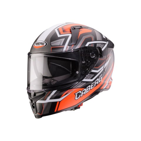 CABERG 2026 KASK INTEGRALNY Z BLENDĄ MODEL AVALON X BRAMA KOLOR CZARNY MAT/CZERWONY FLUO/SZARY ROZMIAR S