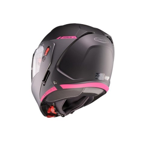 CABERG KASK SZCZĘKOWY FLIP-UP MODEL HORUS X RAY CZARNY MAT/SZARY/FUKSJA (INTENSYWNY ODCIEŃ RÓŻOWEGO) ROZMIAR S