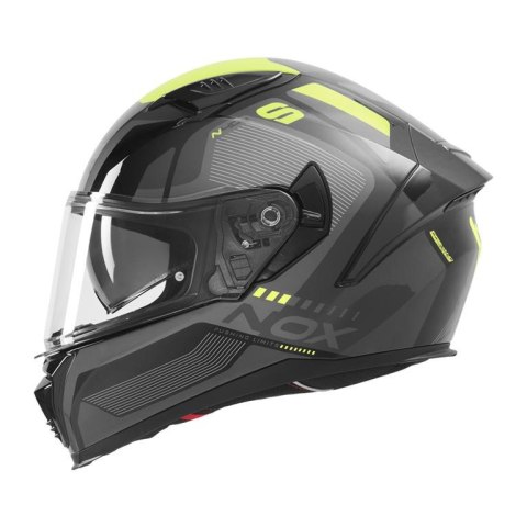 NOX KASK INTEGRALNY (FULL FACE) Z BLENDĄ N402 MENTOR KOLOR CZARNY/ŻÓŁTY FLUO ROZMIAR M